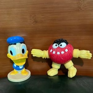 Two Vintage Small Toys , Jim Henson Super Stretch Norbert &  Donald Duck